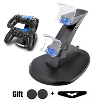 PS4 gra ładowarka do pada podwójne ładowanie portu wskaźnik LED stacja ładowania/stacja dokująca/stojak na PS4/PS4 Slim/PS4 Pro Gamepad 1